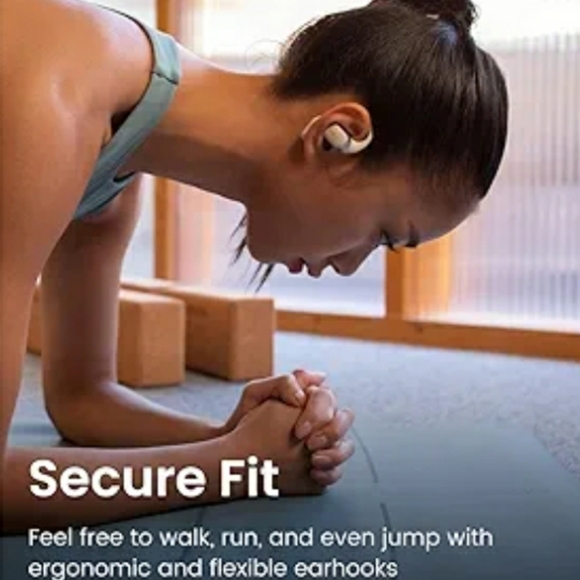 Shokz Open Fit True Wireless Bluetooth Headphones - Beige - Picture 3 of 6